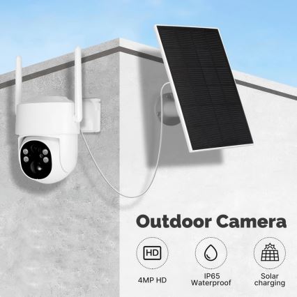 Immax NEO 07820L - Pametna zunanja solarna kamera s senzorjem, 6000 mAh baterijo, IP65, Tuya