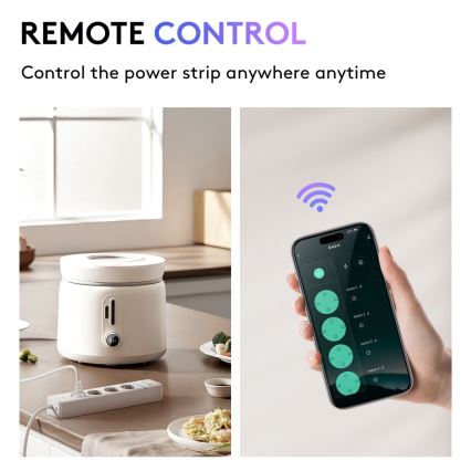 Immax NEO 07821L - Pametni razdelilec NEO LITE 4x AC + 1x USB + 2x USB‑C Tuya Wi‑Fi