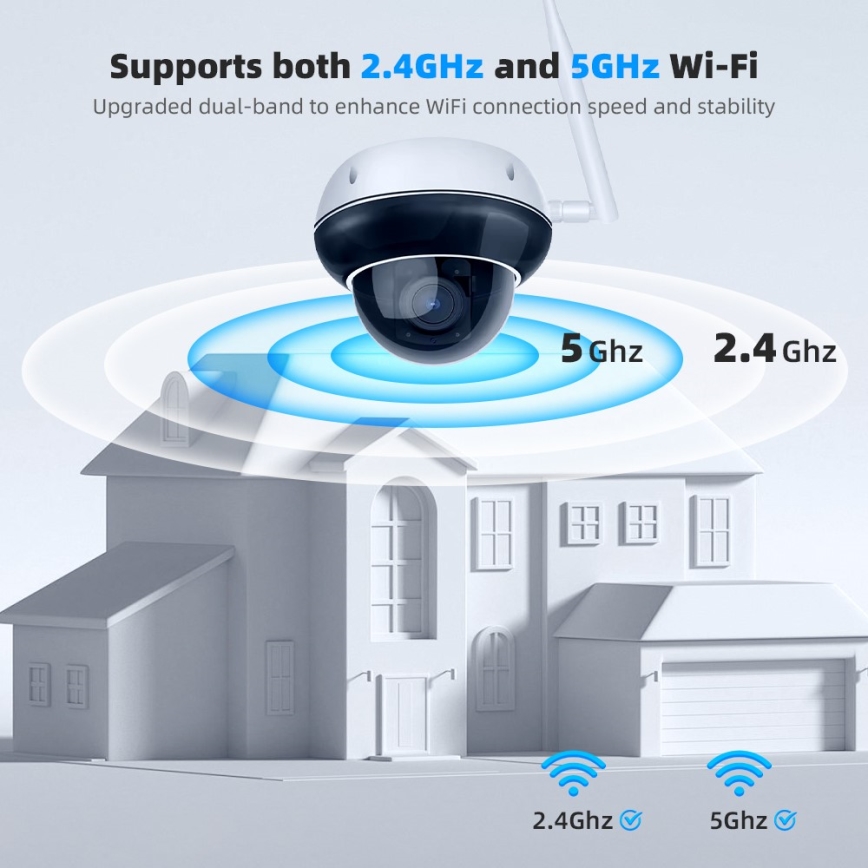 Immax NEO 07825L - Pametna zunanja kamera s senzorjem DOME 5MP 230V IP66 TUYA Wi-Fi