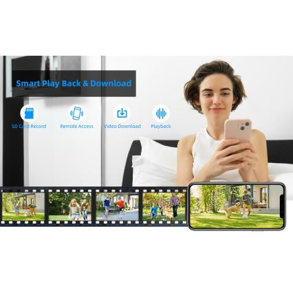 Immax NEO 07825L - Pametna zunanja kamera s senzorjem DOME 5MP 230V IP66 TUYA Wi-Fi