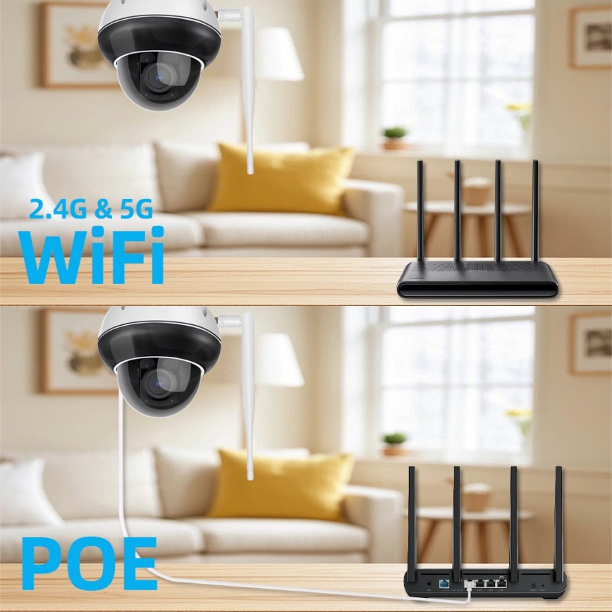 Immax NEO 07825L - Pametna zunanja kamera s senzorjem DOME 5MP 230V IP66 TUYA Wi-Fi
