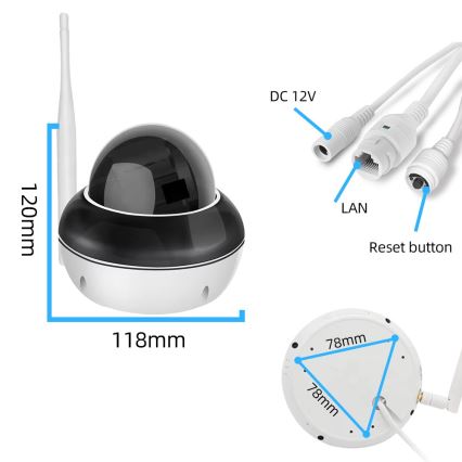 Immax NEO 07825L - Pametna zunanja kamera s senzorjem DOME 5MP 230V IP66 TUYA Wi-Fi