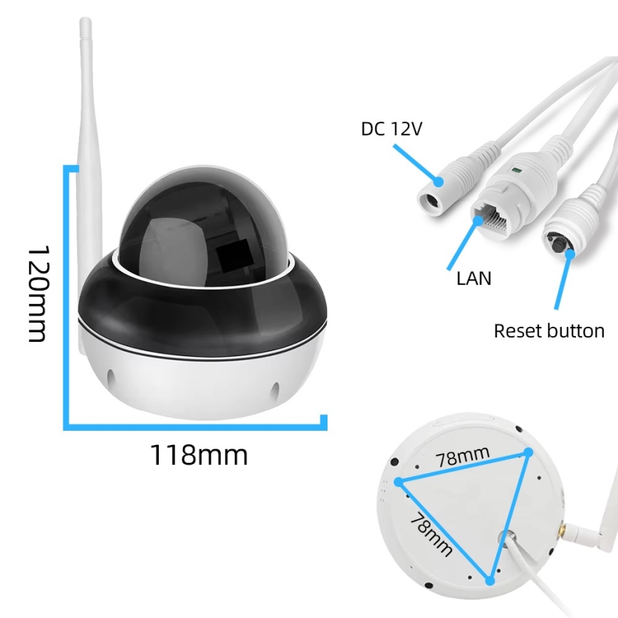 Immax NEO 07825L - Pametna zunanja kamera s senzorjem DOME 5MP 230V IP66 TUYA Wi-Fi