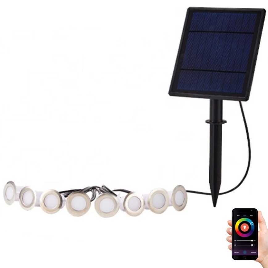 Immax NEO 07905L - LED RGB Zatemnitvena solarna svetilka ESTRELAS 8xLED/0,25W/5V IP65 Tuya 2200 mAh