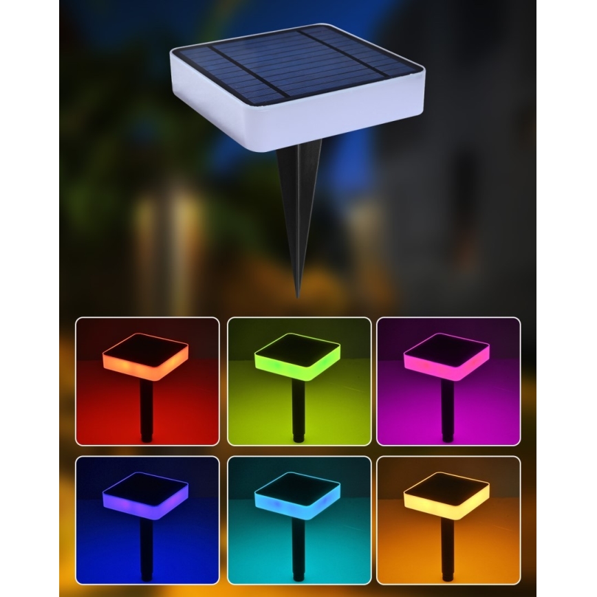 Immax NEO 07911L - LED RGB Zatemnitvena solarna svetilka s senzorjem NEO LITE LED/1W/5V kvadraten IP54 Tuya 1300 mAh