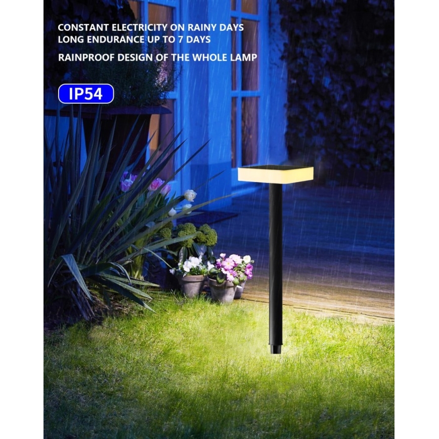 Immax NEO 07911L - LED RGB Zatemnitvena solarna svetilka s senzorjem NEO LITE LED/1W/5V kvadraten IP54 Tuya 1300 mAh