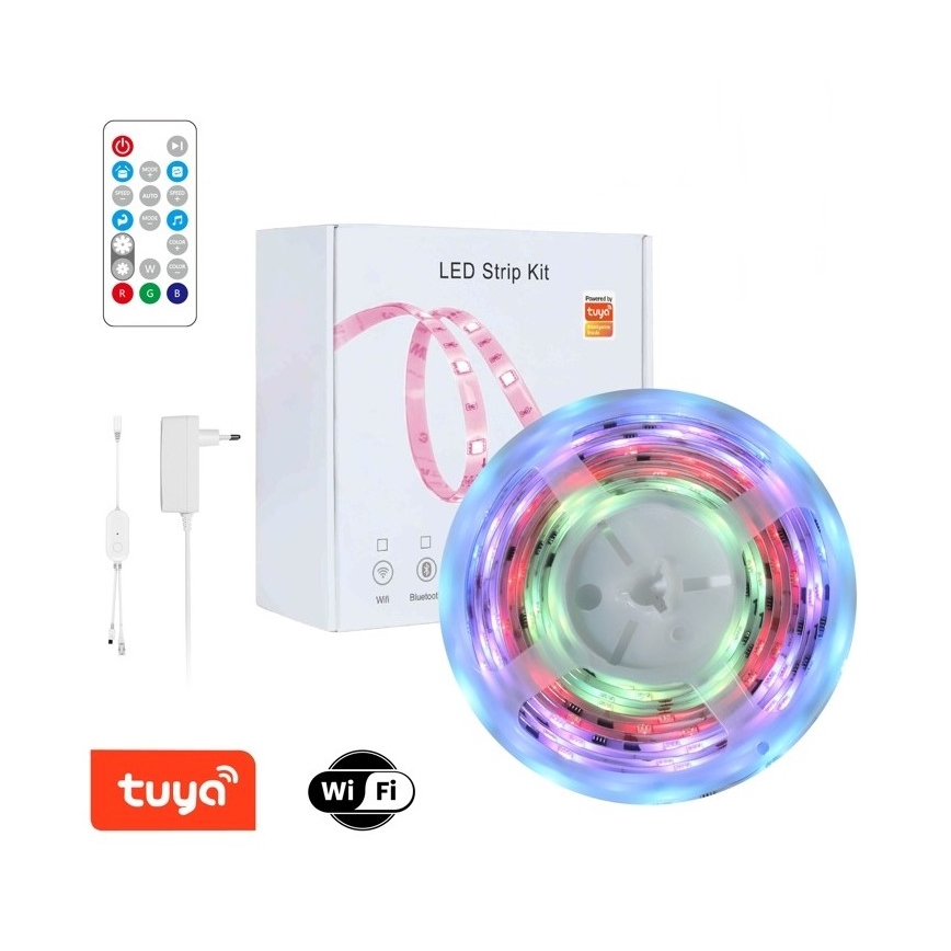 Immax NEO 07734L - LED RGB Zatemnitveni digitalni trak NEO LITE LED/18W/230V 5m MUSIC IP65 Wi-Fi Tuya + Daljinski upravljalnik