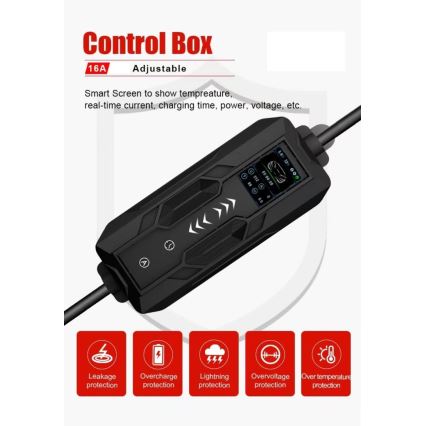 Immax - Potovalna polnilna postaja za električna vozila AC Type 2 16A/380V 11kW + vtičnica 230V, 3,7kW 5m + torbica