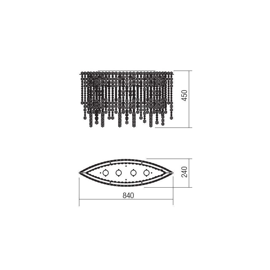Incanti ITV CLOV4 10 60 - Vgradni kristalni lestenec TREVI 4xGU10/50W/230V