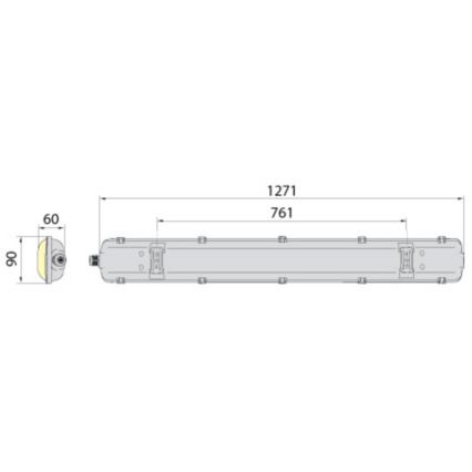 Industrijska fluorescentna svetilka 2xG13/18W/230V IP65 1270 mm