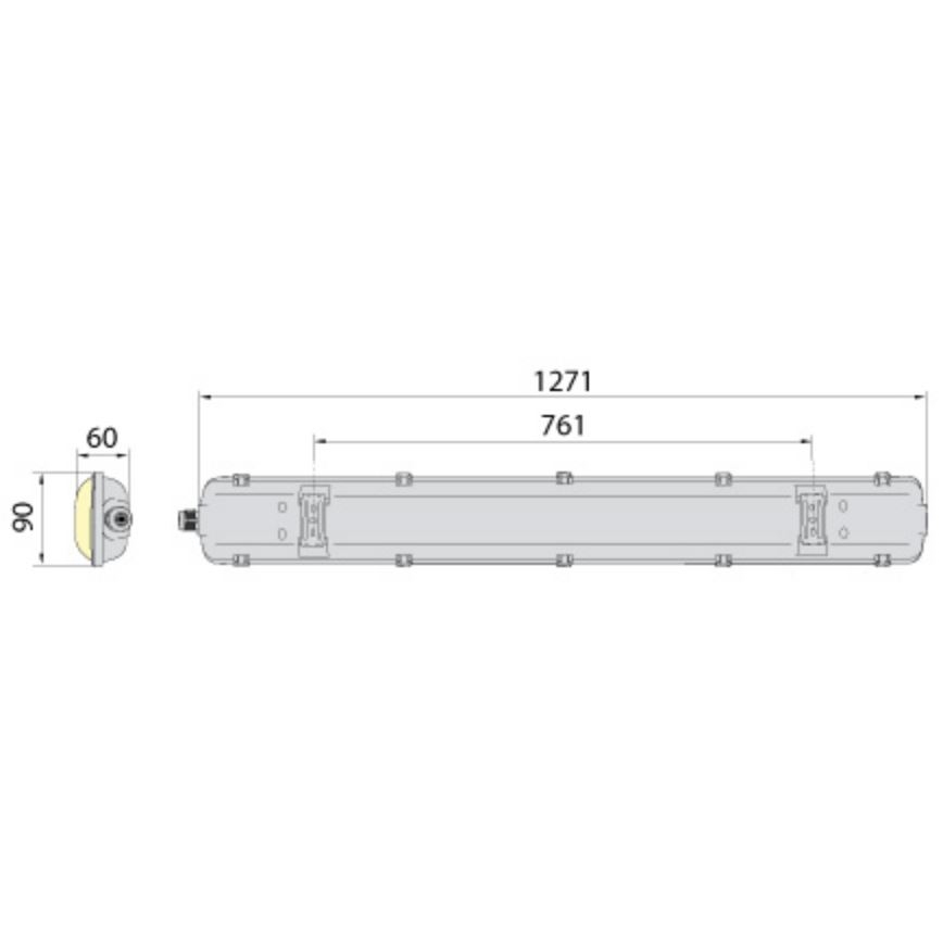 Industrijska fluorescentna svetilka 2xG13/18W/230V IP65 1270 mm