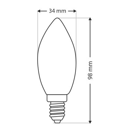 Industrijska žarnica C35 E14/40W/230V 2700K