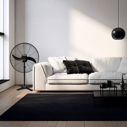 Industrijski stojalni ventilator 115W/230V, premer 66 cm, črne barve