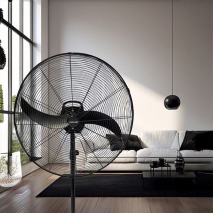 Industrijski stojalni ventilator 115W/230V, premer 66 cm, črne barve