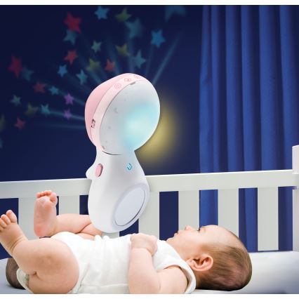 Infantino - Vrtiljak nad posteljico z melodijo 3v1 3xAAA roza