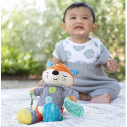 Infantino - Plišasta igrača z grizali 30 cm male lisica