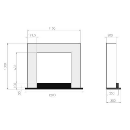 InFire - BIO kamin 100x120 cm 3,5kW bela
