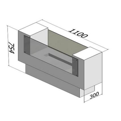 InFire - BIO kamin 110x75 cm 3kW dvostranski