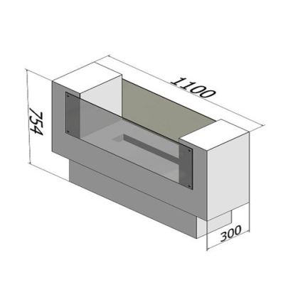 InFire - BIO kamin 110x75 cm 3kW bifacial