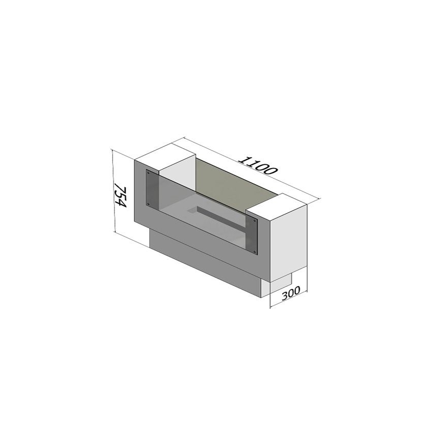 InFire - BIO kamin 110x75 cm 3kW bifacial