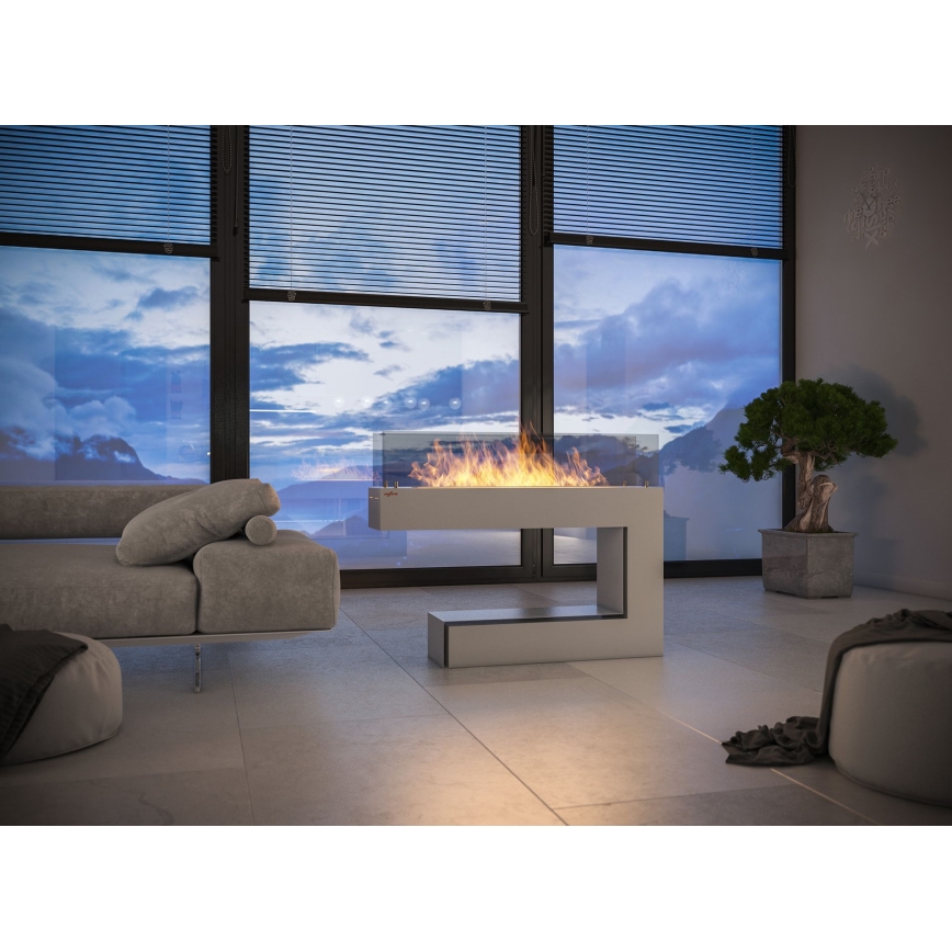 InFire - BIO kamin 110x85,5 cm 3kW bela