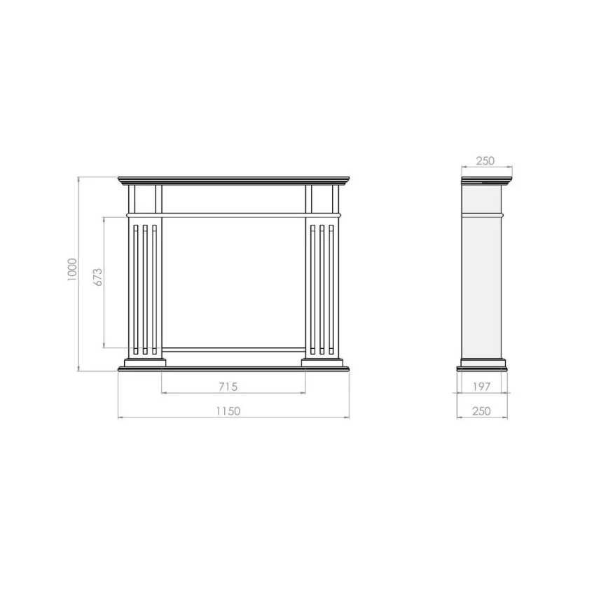 InFire - BIO Kamin 115x100 cm 3kW bela