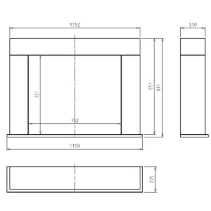 InFire - BIO kamin 87,5x110 cm 3kW bela