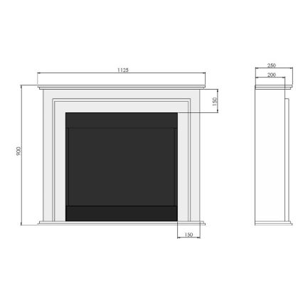 InFire - BIO kamin 90x112,5 cm 3kW bela