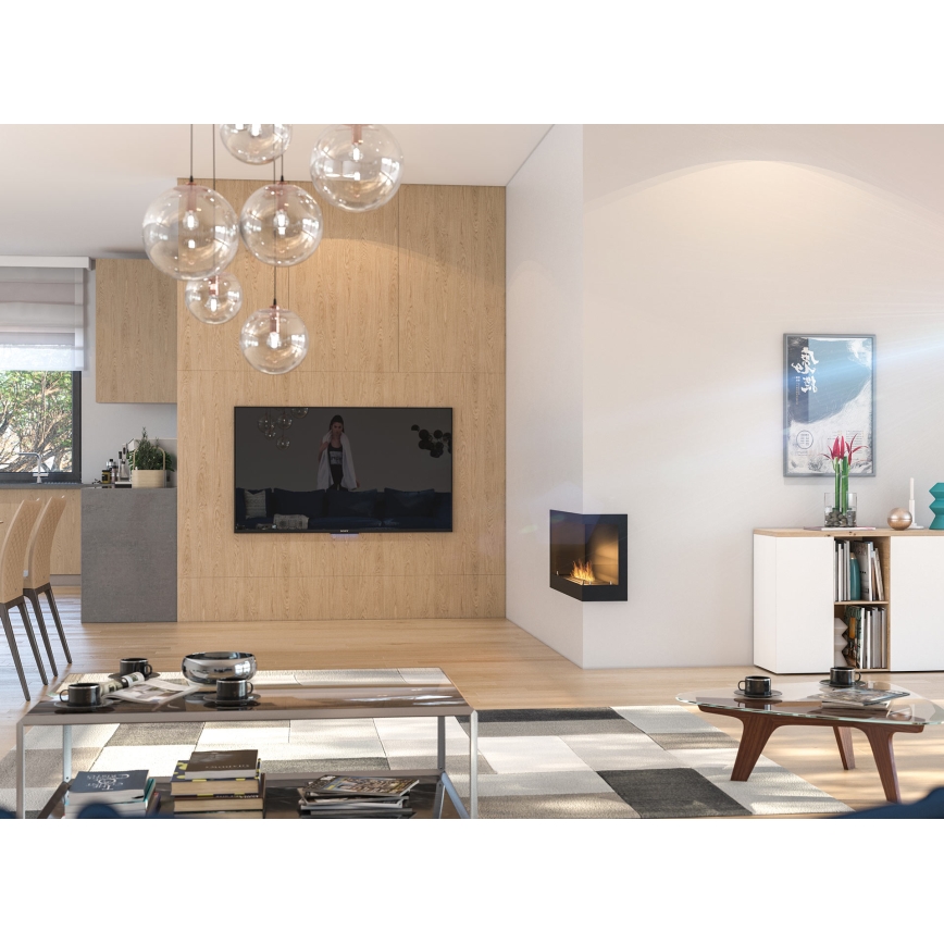 InFire - Kotni BIO kamin 45x90 cm 3kW črna