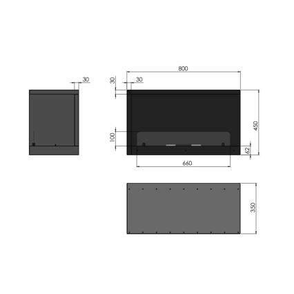 InFire - Kotni BIO kamin 80x45 cm 3,5kW črna