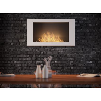 InFire - Stenski BIO kamin 100x56 cm 3kW bela