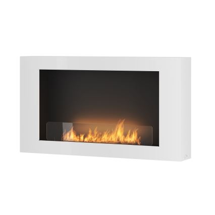 InFire - Stenski BIO kamin 100x56 cm 3kW bela