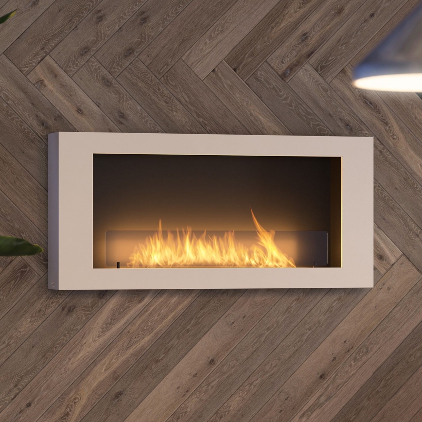 InFire - Stenski BIO kamin 120x56 cm 3kW bela