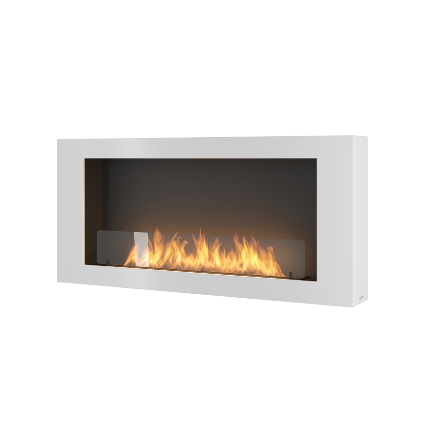 InFire - Stenski BIO kamin 120x56 cm 3kW bela