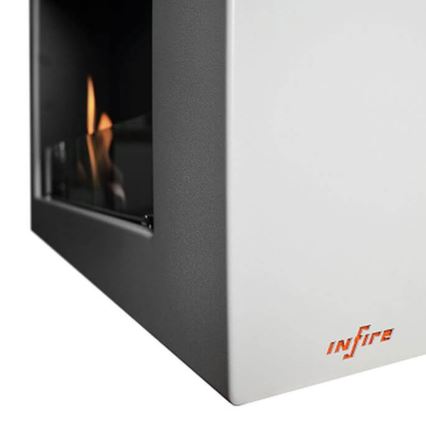 InFire - Stenski BIO kamin 120x56 cm 3kW bela