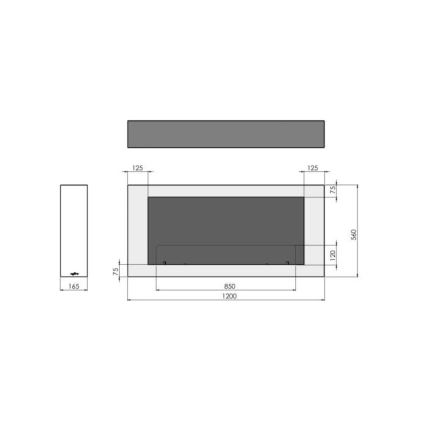 InFire - Stenski BIO kamin 120x56 cm 3kW bela