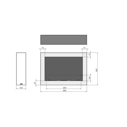 InFire - Stenski BIO kamin 80x56 cm 3kW črna