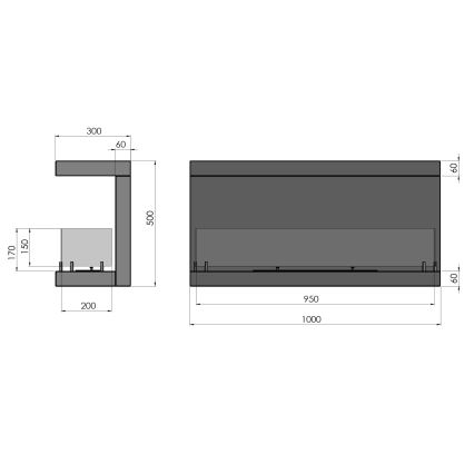 InFire - Vgradni BIO kamin 100x50 cm 3kW črna