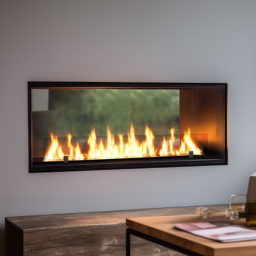 InFire - Vgradni BIO kamin 48,5x123,5 cm 6kW črna