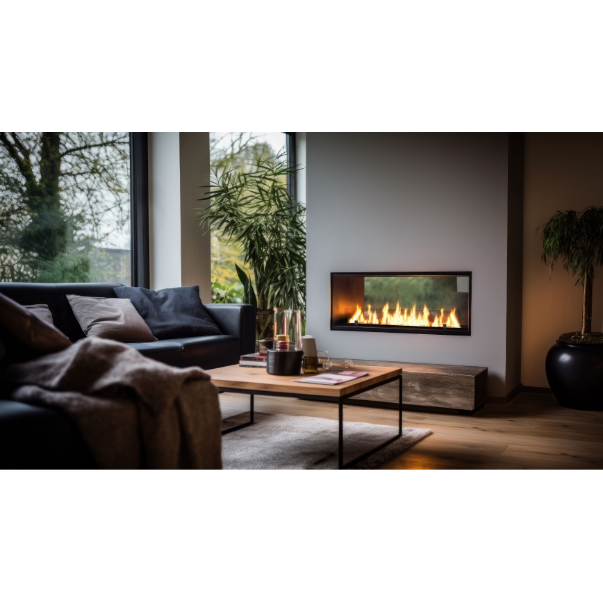 InFire - Vgradni BIO kamin 48,5x123,5 cm 6kW črna