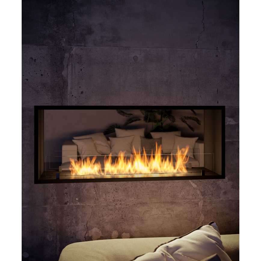 InFire - Vgradni BIO kamin 48,5x123,5 cm 6kW črna