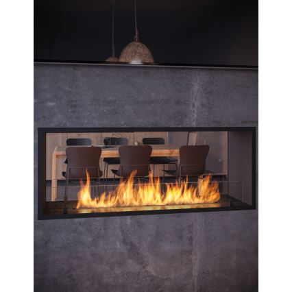 InFire - Vgradni BIO kamin 48,5x123,5 cm 6kW črna