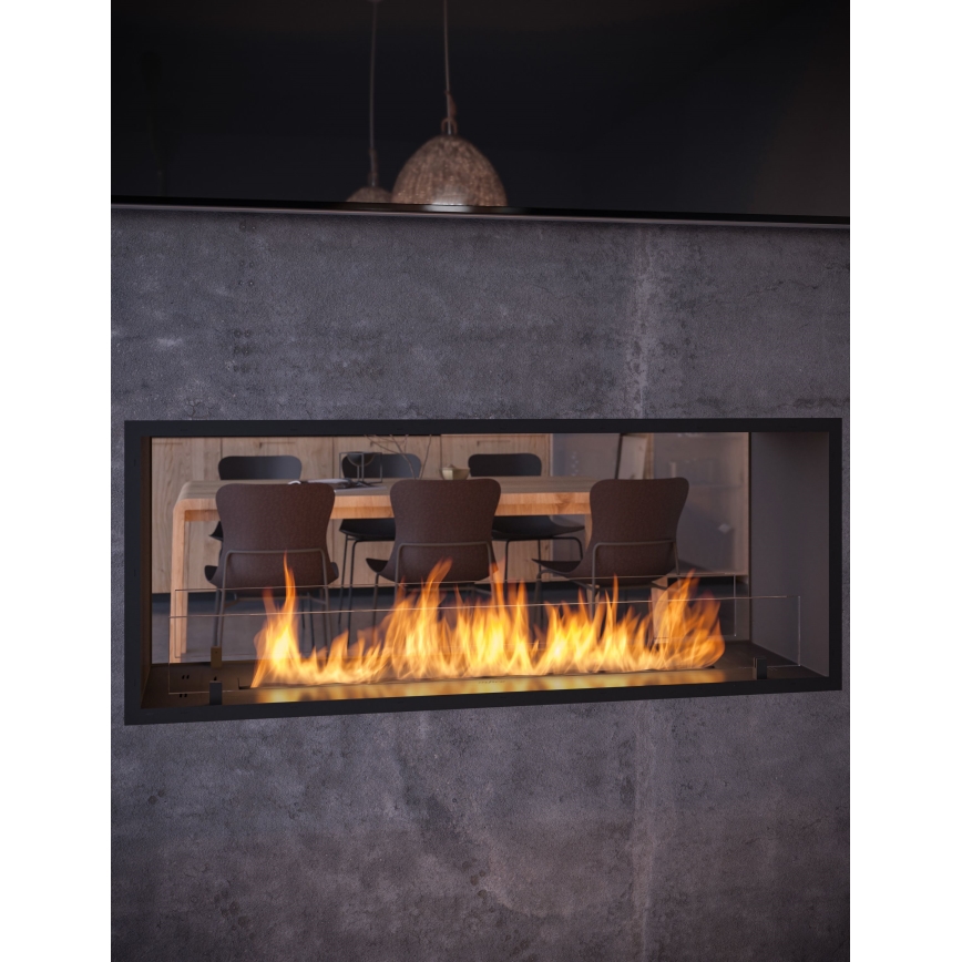InFire - Vgradni BIO kamin 48,5x123,5 cm 6kW črna