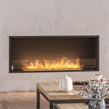 InFire - Vgradni BIO kamin 49,4x124,4 cm 6kW črna