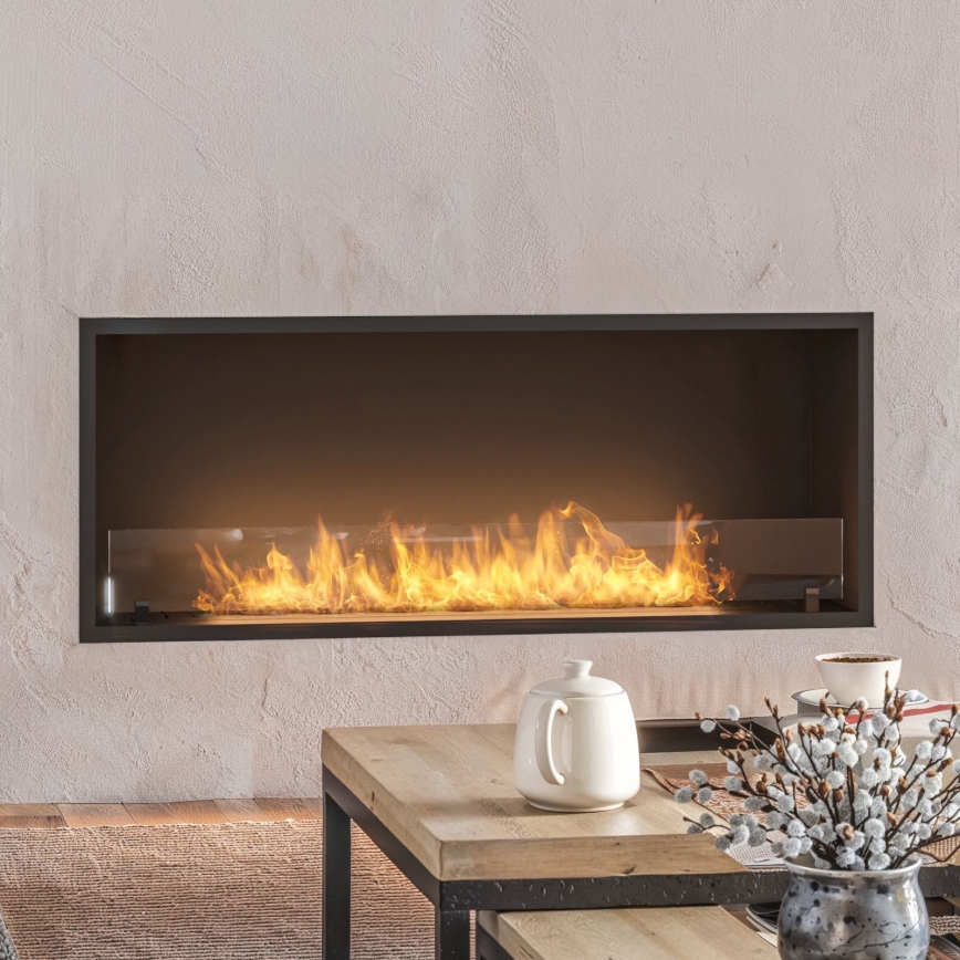 InFire - Vgradni BIO kamin 49,4x124,4 cm 6kW črna
