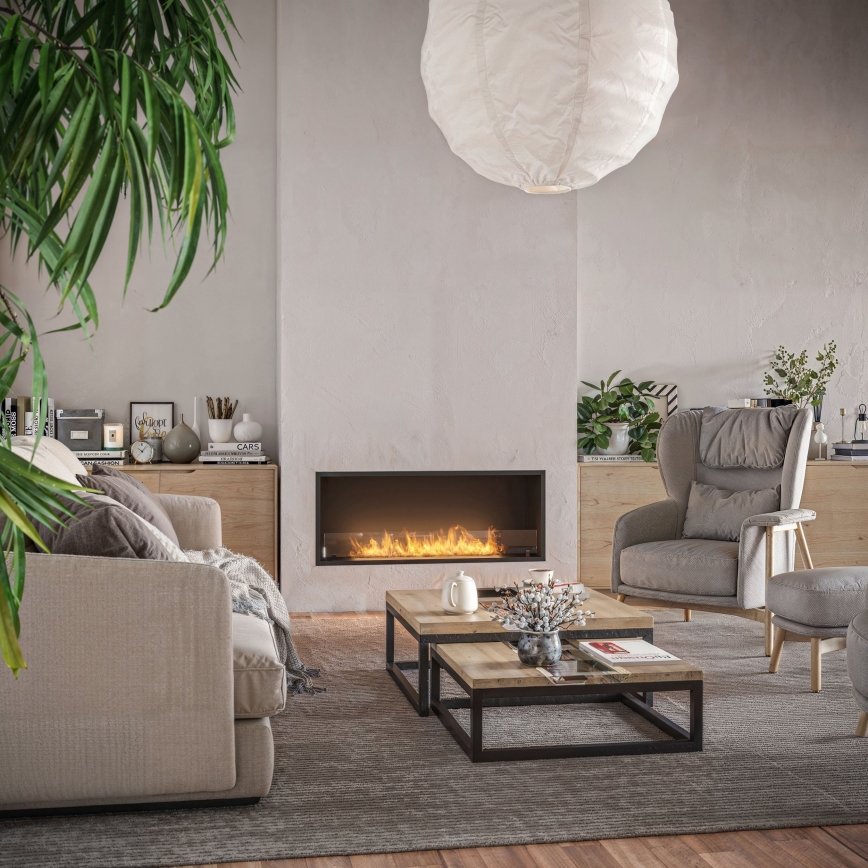 InFire - Vgradni BIO kamin 49,4x124,4 cm 6kW črna