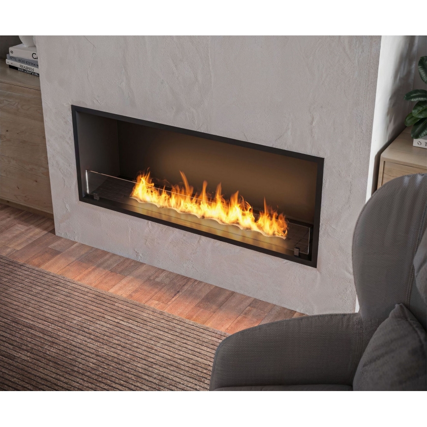 InFire - Vgradni BIO kamin 49,4x124,4 cm 6kW črna