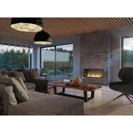 InFire - Vgradni BIO kamin 49,4x124,4 cm 6kW črna