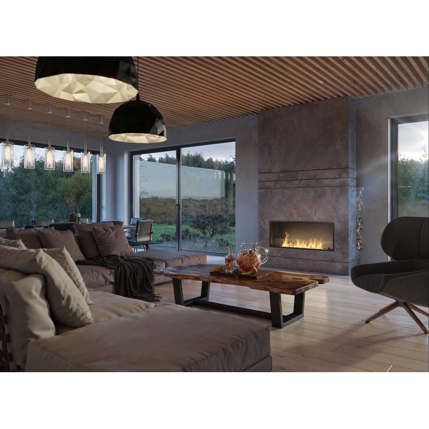 InFire - Vgradni BIO kamin 49,4x124,4 cm 6kW črna