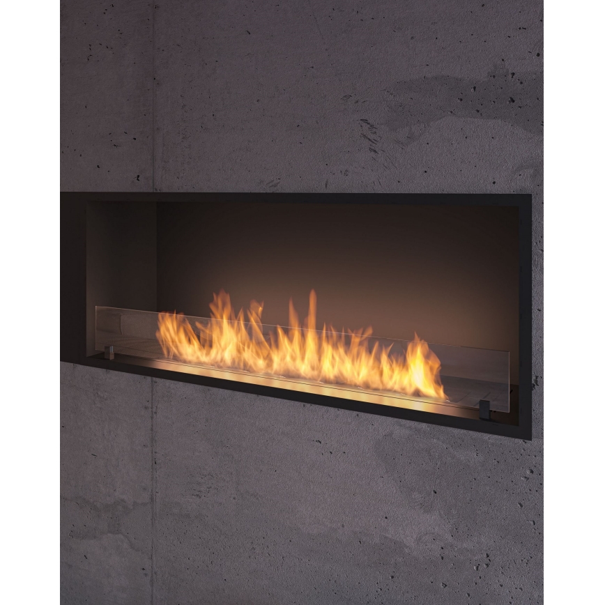 InFire - Vgradni BIO kamin 49,4x124,4 cm 6kW črna